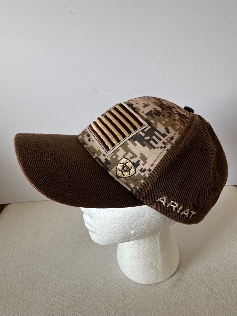 Ariat camo American flag ball cap